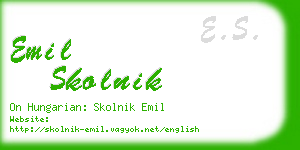 emil skolnik business card